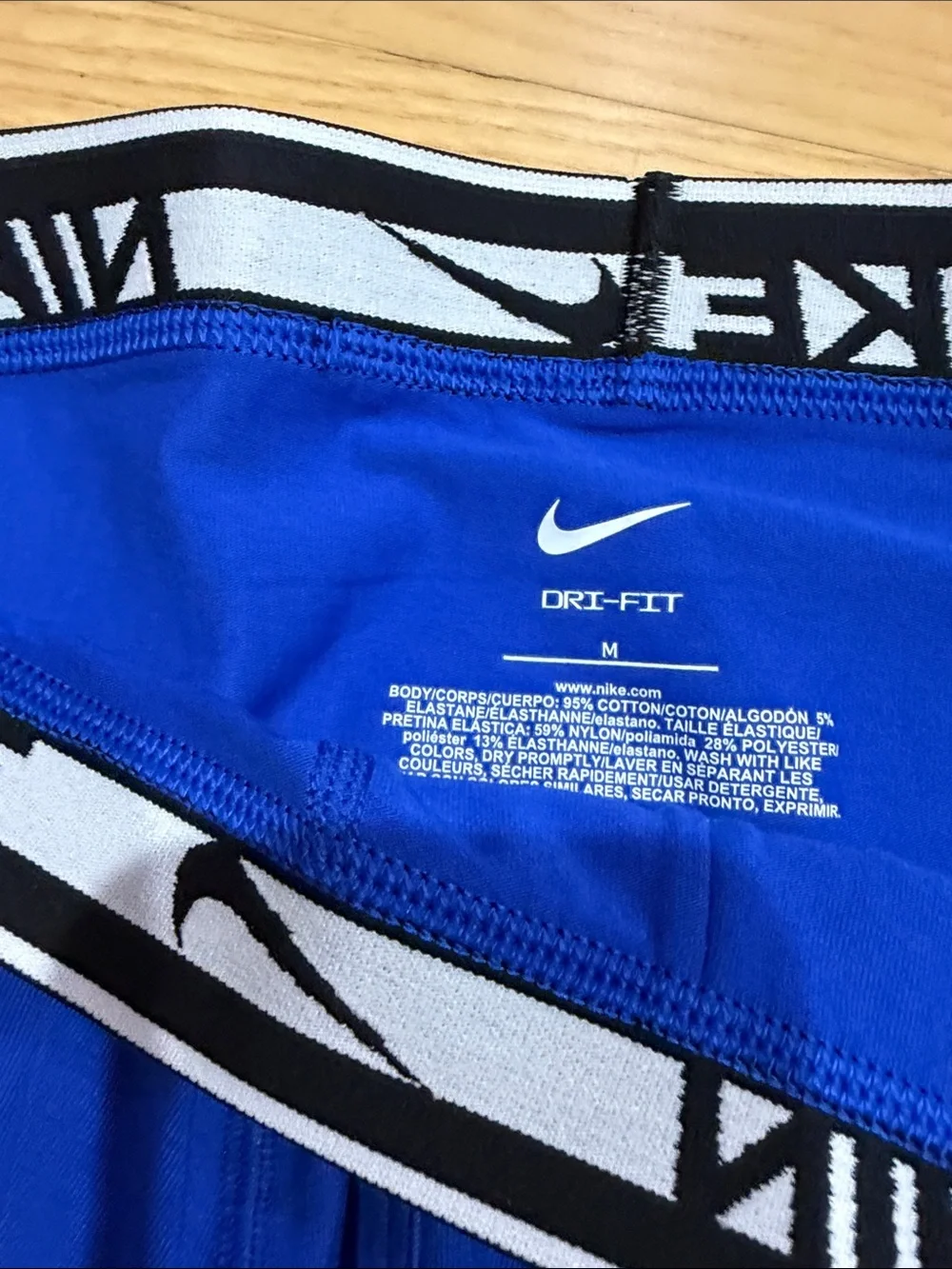 Nike Royal Blue Men's Boxer Briefs with Black Logo Waistband
